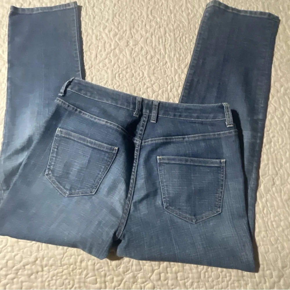 Chico's platinum girlfriend straight‎ leg denim jeans size Chico's 0, US 4